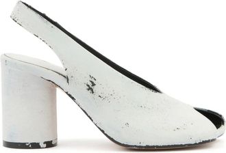 Maison Margiela Peep Toe Block Heel Shoes - female - MM6 Maison Margiela - High Heel Sandals - White - 6 UK - Shoes