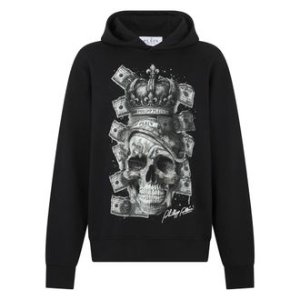 Philipp Plein Hoodie Sweatshirt Skull - Heren - Hoodies - Zwart - M - Katoen - Hoodies & sweatvesten