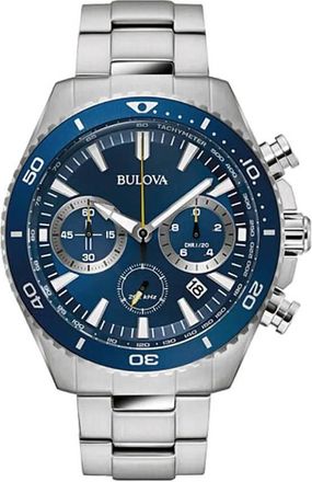 Bulova Classic Chronograph High Performance Quartz Blue Dial Mens Watch 98B393