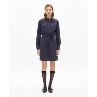 The Kooples Korte overhemdjurk, ronde hals, lange mouwen