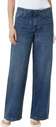 Habitual Lia Drawstring Wide Leg Jeans In Blue