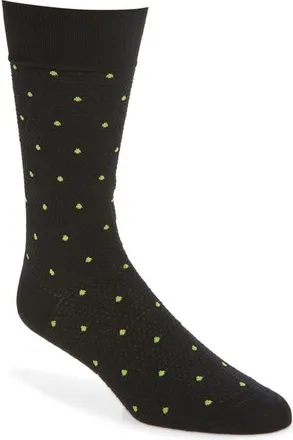 Paul Smith Naven Polka Dot Cotton Blend Dress Socks in Black at Nordstrom