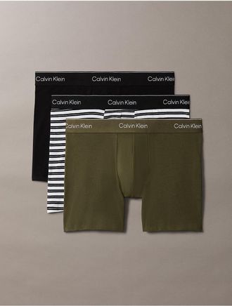 Calvin Klein Mens Icon Cotton Stretch 3-Pack Boxer Brief - Multi - XL