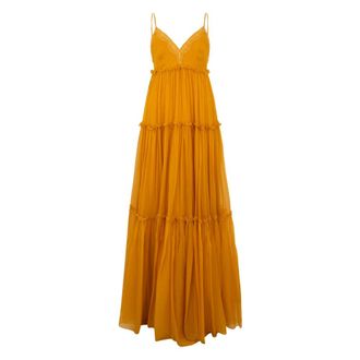 Alberta Ferretti Long Dress Without Sleeves - female - Alberta Ferretti - Maxi Dresses - Yellow - M - Dresses