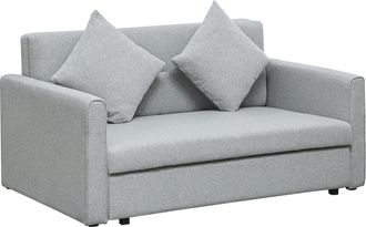 HOMCOM 2 Seater Sofa Bed Convertible Bed Settee w/ 2 Cushions - Light Grey | TJ Hughes