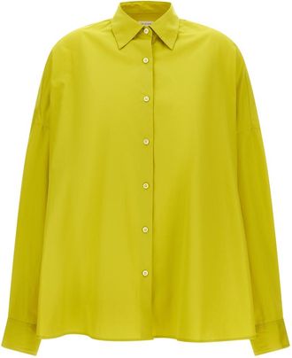 Dries Van Noten Green Oversized Solid Shirt