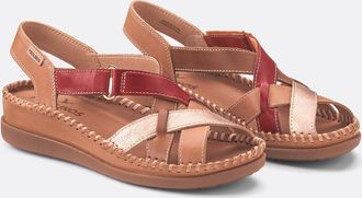 Pikolinos Sandalen in leer met sleehak