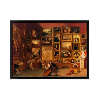 Artery8 Samuel Morse Louvre Gallery Paris France Framed Canvas Wall Art Print in Brown | Size: W24 x H32