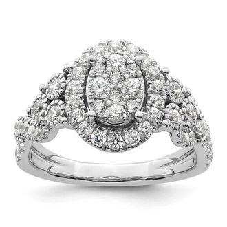 Diamond2Deal 14k White Gold Lab Grown Diamond Engagement Ring 1Ct Clarity- VS Color- G-H
