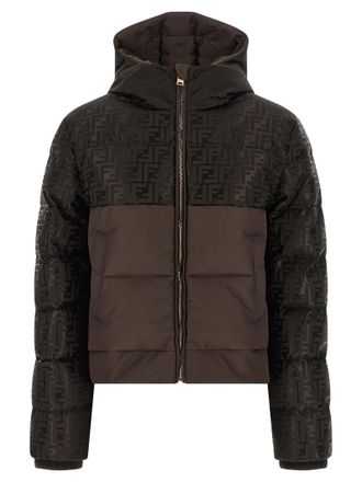 Fendi Womens Ff Nylon Down Jacket