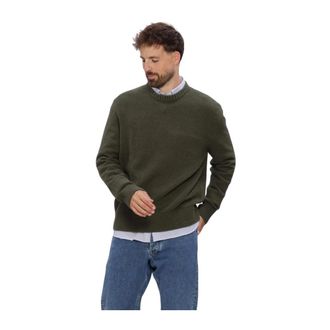 Selected Slhalex LS Knit Crew Neck Noos - Heren - Truien - Groen - Maat: L