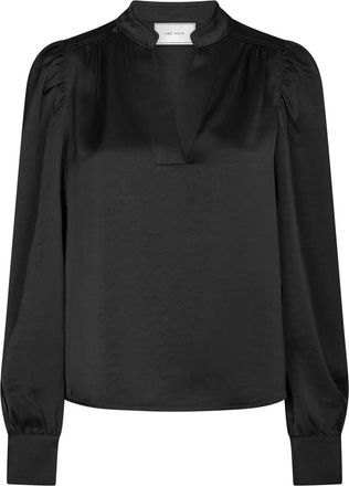 Neo Noir Rosslyn Heavy Sateen Blouse - Dames - Blouses - Zwart - L - Polyester - Overhemden