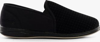 Padders Mens Padders ALBERT Mens (G Fit) Full Slippers Black Check - Size: 10