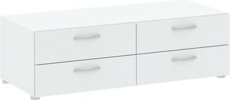 Dmora Cassettiera Waterford, Settimino Multiuso, Com&ograve; Camera Da Letto, Mobile Con Cassetti, 111x52 H35 Cm, Bianco - Dmora