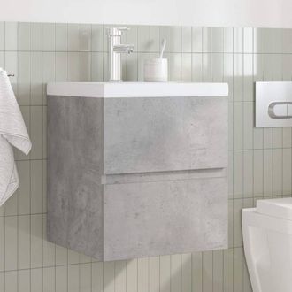 Berkfield Home Durable 2 Piece Bathroom Furniture Set Concrete Grey Engineered Wood