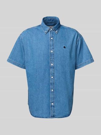 Carhartt Work in Progress Jeanshemd mit Label-Stitching Modell LUCAS in Jeansblau, Gr&ouml;&szlig;e XL