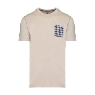 Aquascutum T-Shirts, male, Beige, Size: 2XL Cotton T-Shirt Spring/Summer Collection