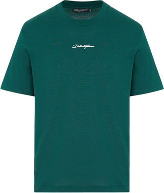 Dolce & Gabbana EMBROIDERED LOGO T SHIRT Size: 50, colour: GREEN