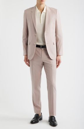 BOSS Houston Slim Fit Wool Suit in Light/Pastel Pink at Nordstrom, Size 48 Regular