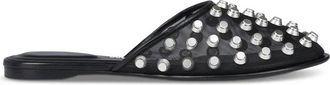 Alexander Wang Zwarte Platte Pantoffels Sandalen - Dames - Slip ons - Zwart - 40 EU - Schoenen