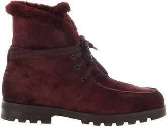 Santoni Burgundy Suede Boots