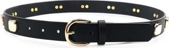 Petit Moments Studded Buckle Belt in Black/Gold at Nordstrom, Size X-Large