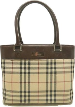 Burberry Pre-owned Vintage Tote Bag - Dames - Vintage Shopper - Beige - ONE Size - Leer - Vintage
