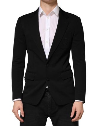 Dolce & Gabbana Mens Black Wool Single Breasted 2 Button Blazer Pa+wv Clothing