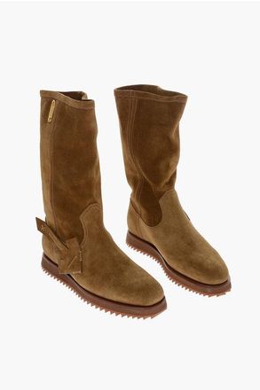 Off-white Suede Boots ARROW with Pin Application size 44