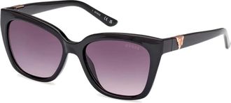 Guess Vierkante Zonnebril - Dames - Zonnebrillen - Zwart - 55 MM - Accessoires