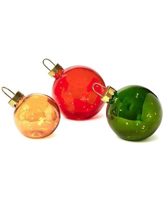 Two's Company Set Of 3 Christmas Ball Large Ball Ornaments