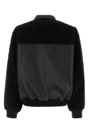 Random Identities Mens Black Synthetic Leather Jacket Exterior: Polyurethane Giacche Pelle In