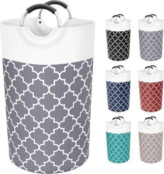 OEM Cesta De Ropa Grande, Cesta De Ropa, Bolsa De Ropa Plegable, Impermeable, Art&iacute;culos Esenciales Para Viajes Y Ba&ntilde;o, Tama&ntilde;o Familiar, Gris, 82 L