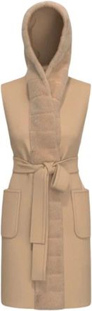 Marella Jassen, Dames, Beige, M, Polyester, Formosa Mouwloze Jas