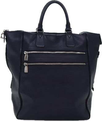 Louis Vuitton Zippe Cabas Taiga Leather Navy Leather Bag (Pre-Owned)