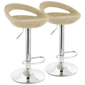 Elama 2 Piece Retro Adjustable Bar Stool in Tan at Nordstrom