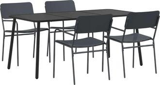 vidaXL Conjunto De Comedor 5 Uds. Antracita Acero Vidaxl