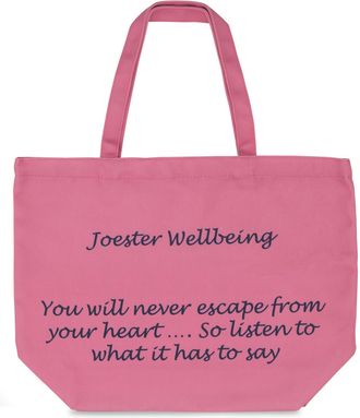 Generic Joester Wellbeing - Cotton/Canvas Tote Bag. (Quote 6: You will never escape from your heart. So listen to what it has to say, Plush Pink)