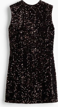 H&M Bow-detail sequined dress - Brown