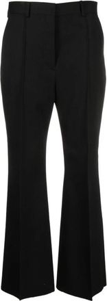 Lanvin Tailored Creased Wool Broeken - Dames - Wijde Broeken - Zwart - M - Wol - Broeken