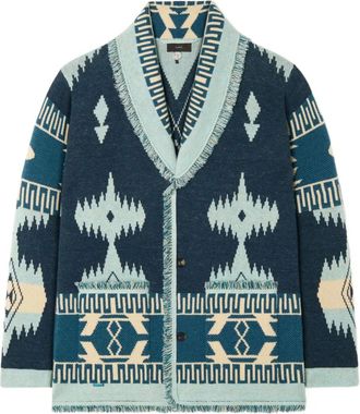 Alanui Cardigan Icon con frange - Blu