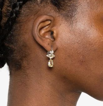 Vivienne Westwood Ohrringe - Ismene Drop Earrings Platinum/yellow - Gr. unisize - in Gelb - für Damen