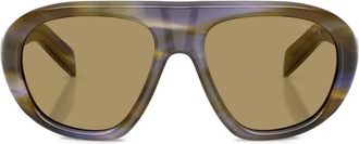 Prada wrap-frame pilot sunglasses - women - Acetate - One Size - Brown