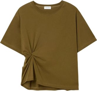 Dagmar Knot T-Shirt - Dames - Tops - Groen - Maat: M Katoen