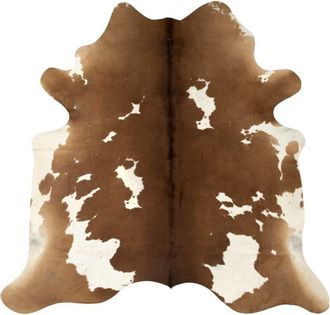 vidaXL Real Cowhide Rug Brown and White 180x220 cm Vidaxl