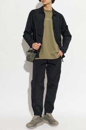 Stone Island Jacket With Logo Patch, Mens, Black