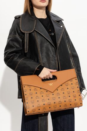 MCM Visetos Shoulder Bag, Womens, Brown