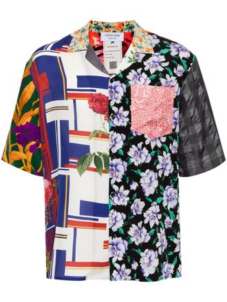 Marine Serre Camicia stile bowling Regenerated Silk Scarves - Grigio