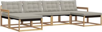 vidaXL Conjunto De Sof&aacute;s De Exterior 6 Uds. Blanco Y Gris Claro Vidaxl
