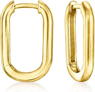 Ross-Simons Italian 18kt Gold Over Sterling Medium Paper Clip Link Hoop Earrings